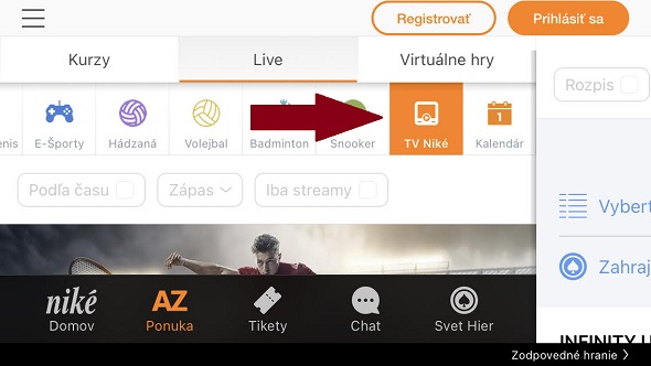 Niké mobilná aplikácia