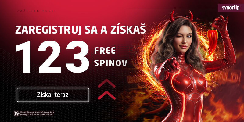 SynotTip bonus bez&nbsp;vkladu 123 free spinov