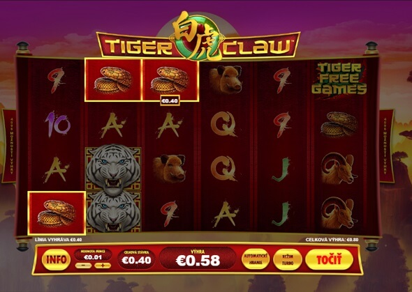 Tiger Claw v kasíne DOXXbet