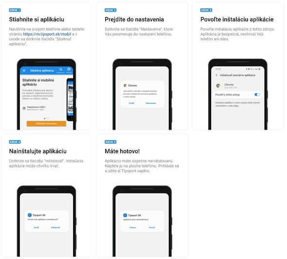 Tipsport aplikácia pre Android