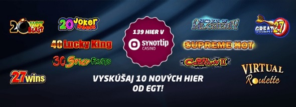 SYNOT TIP 10 nových hier v online kasíne