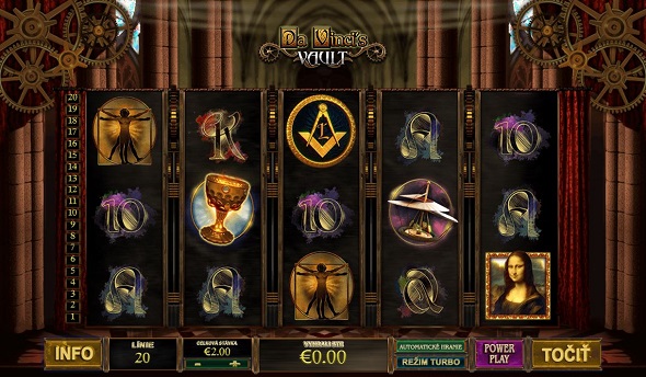 Online automat Da Vinci's Vault od Playtechu