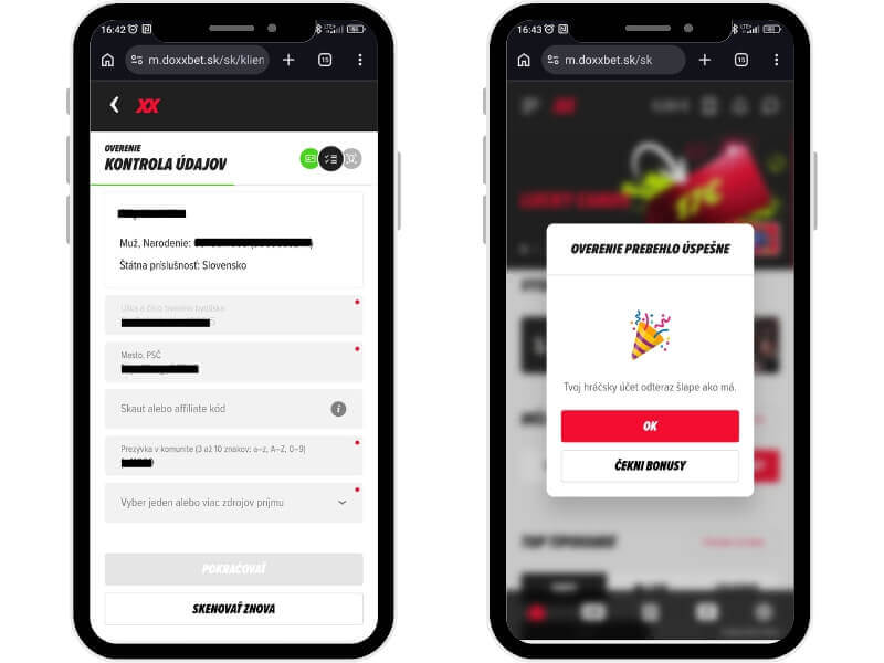 DOXXbet – dokončenie registrácie a&nbsp;kontrola
