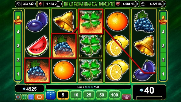 Online automat Burning Hot od EGT - WILD výhra