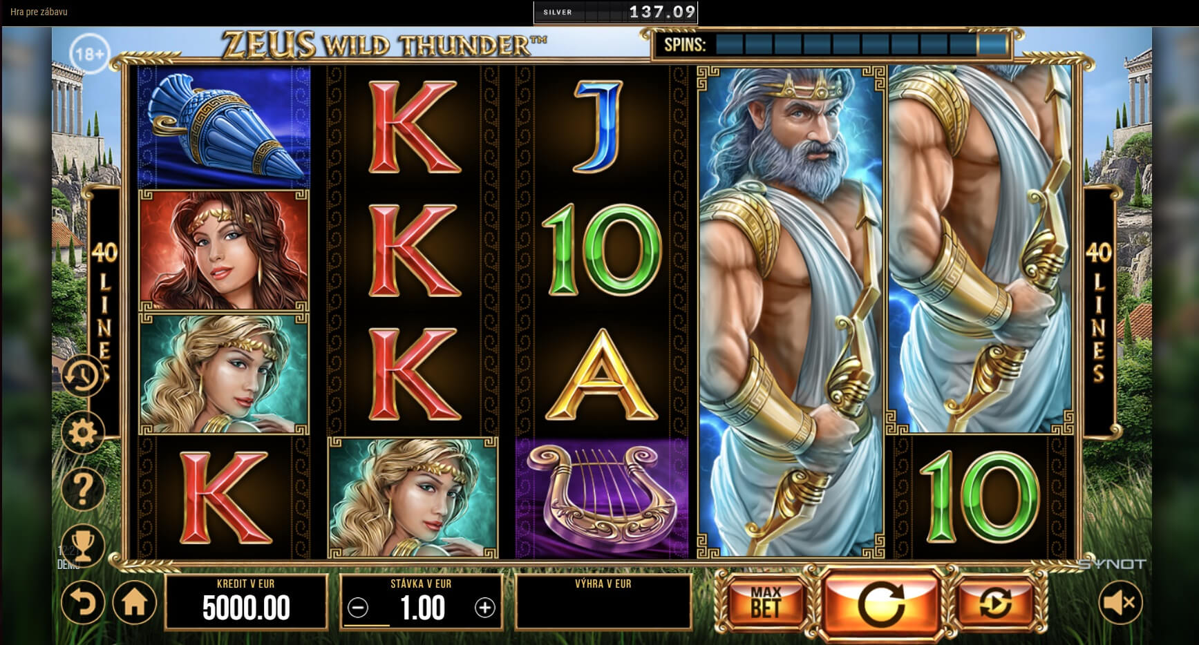 Zeus Wild Thunder v Synottip casino