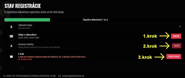 Registrácia v DoubleStar kasíne