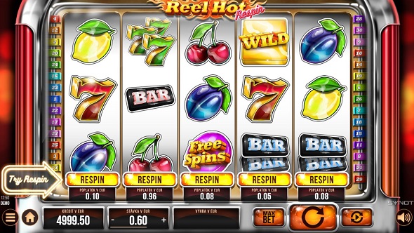Online automat Reel Hot Respin od Synot Games
