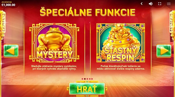 Špeciálne symboly Mystery a Šťastný respin