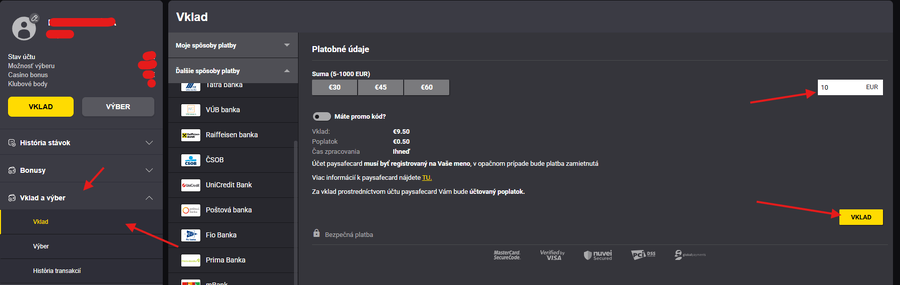 Paysafecard casino vklad