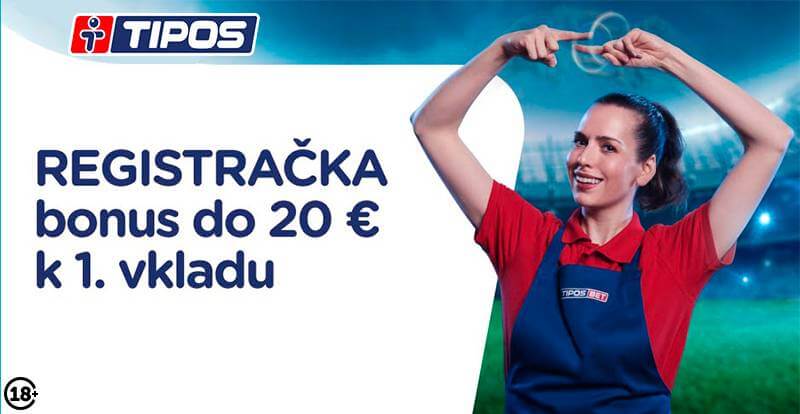 Peniaze za registráciu v Tipose – 20 € za prvý vklad