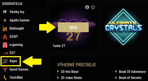Kajot automaty zdarma v DoubleStar kasíne