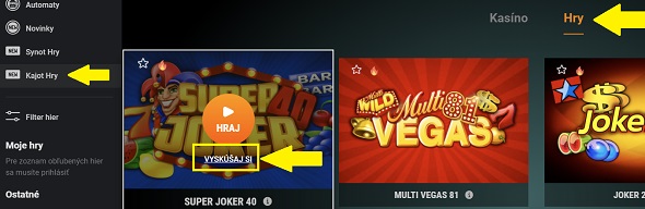 Niké Kajot automaty zadarmo