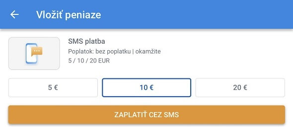 SMS vklad v Tipsporte cez mobil