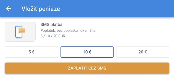SMS vklad v Tipsporte cez mobil