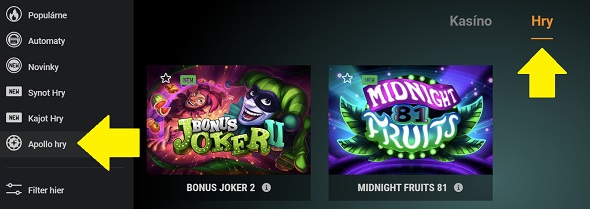 Kde nájsť Apollo hry v Niké