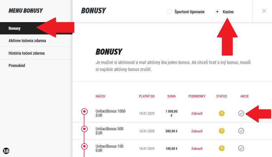 DOXXbet registračný bonus