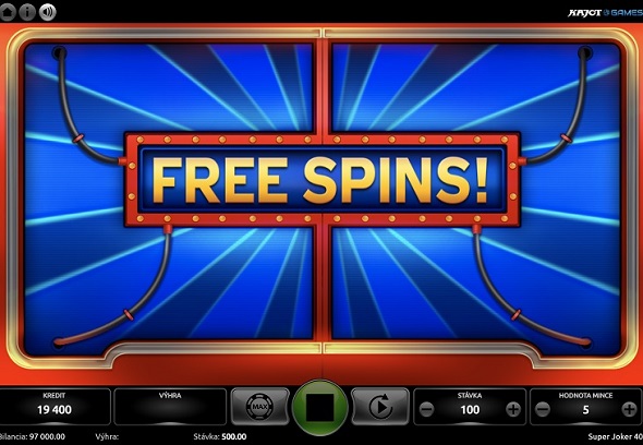 Free spin bonusová hra v Super Joker 40