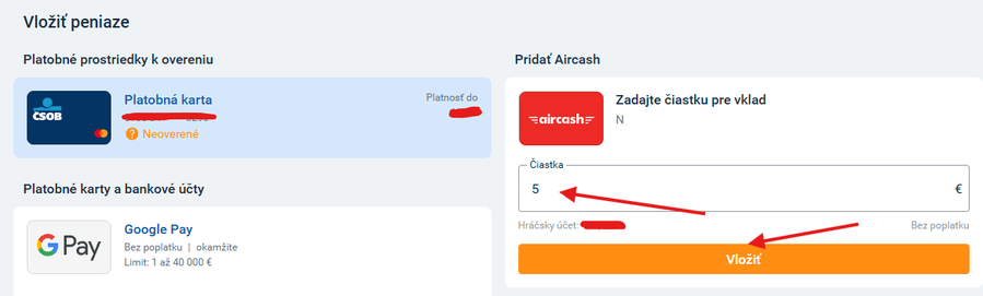 Tipsport vklad cez&nbsp;Aircash