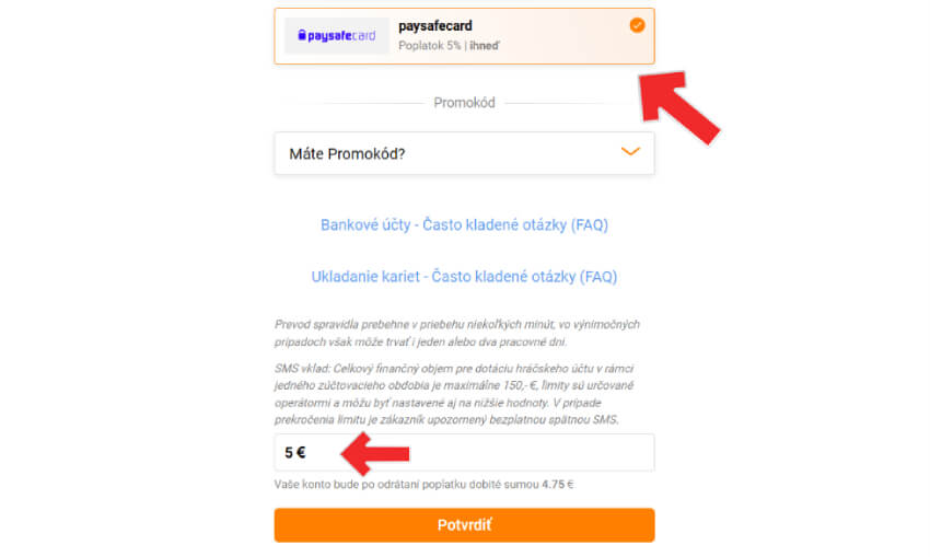 Niké – vklad 5 eur do&nbsp;casina