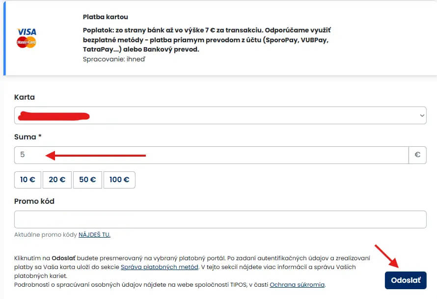 Tipos casino – 5 eur vklad