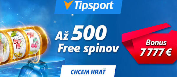Vstupný bonus 500 free spinov v Tipsporte