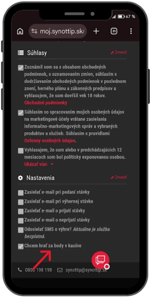 SynotTip BENEFIT body na&nbsp;automaty