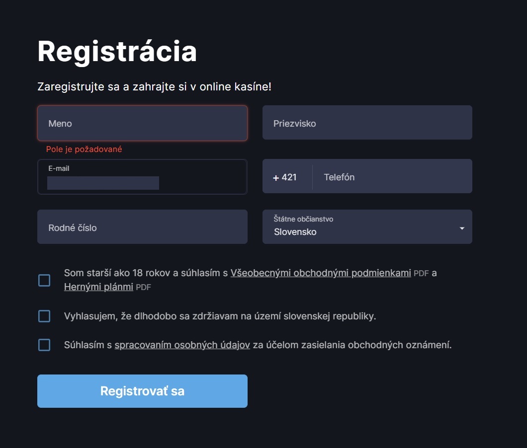 Go4Games casino registrácia