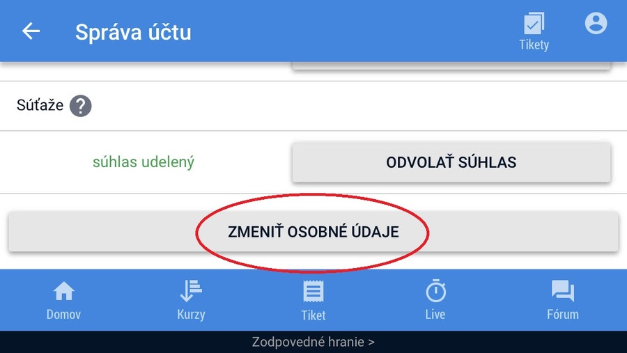 Zmena osobných údajov cez&nbsp;mobil