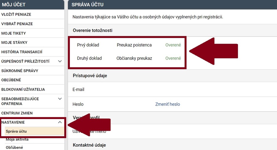 Použité doklady v&nbsp;Tipsporte