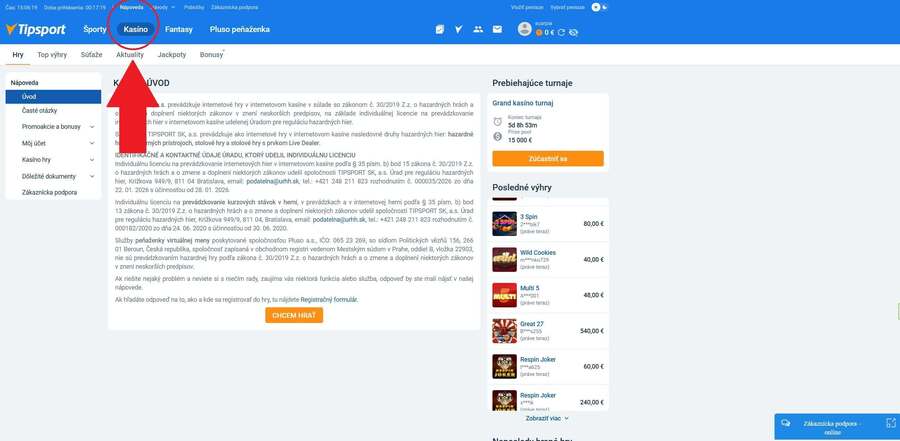 Tipsport kontakty – live chat