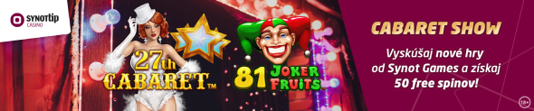 Synot Tip Cabaret Show free spiny v pondelok