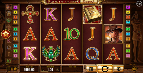 Synot Tip online casino automat Book of Secrets Extra od Synot Games