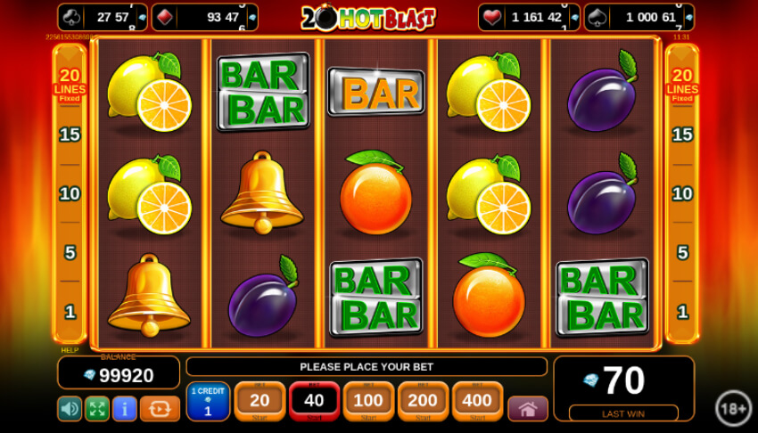 Tipsport automat 20 Hot Blast od Amusnet