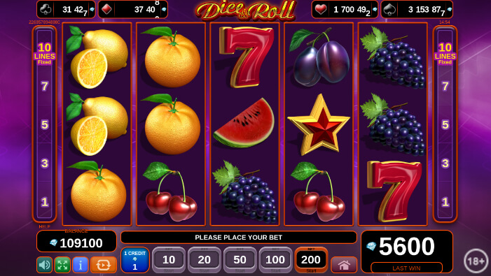 Tipsport casino automat Dice and Roll