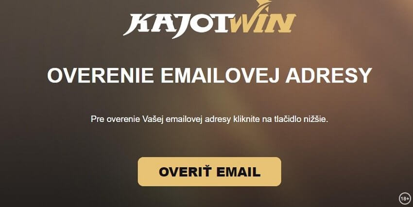 Kajotwin overenie e-mailu