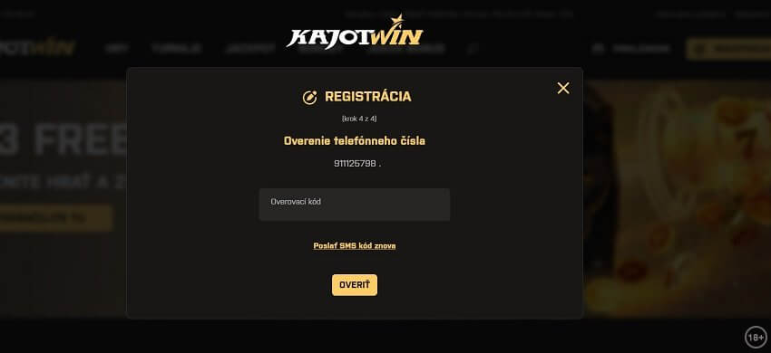 Kajotwin overenie telefónneho čísla