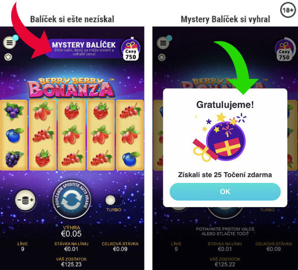 Doxxbet online casino - výhra Mystery balíčka