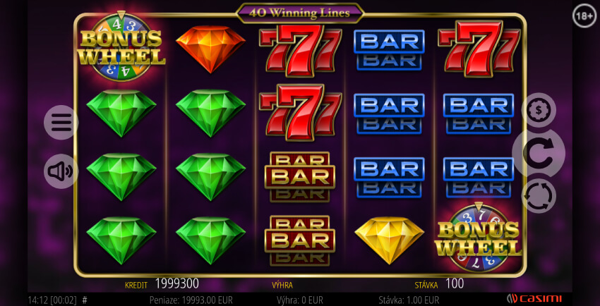 Fortuna online casino - hrací automat 40 Classic