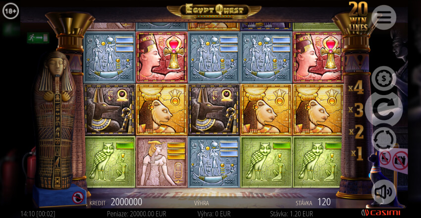 Fortuna online casino - hrací automat Egypt Quest