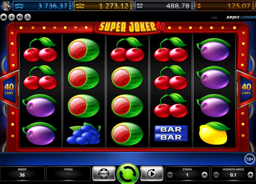 Kajotwin online casino - hrací automat Super Joker 40