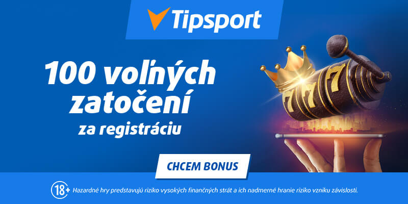 Tipsport 100 freespinov za registráciu