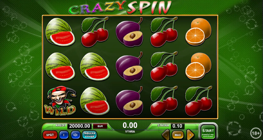 Synottip online casino - automat Crazy Spin