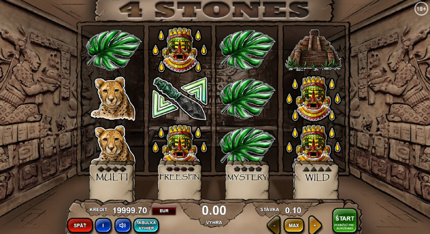 Synottip online casino - výherný automat 4 Stones