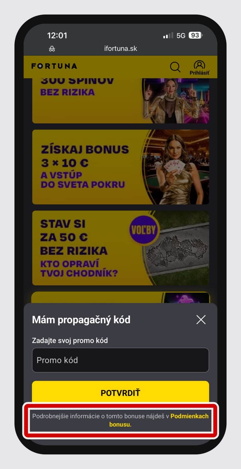 Fortuna promo kód bonus