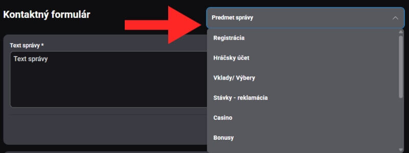 Kontaktný formulár vo&nbsp;Fortune