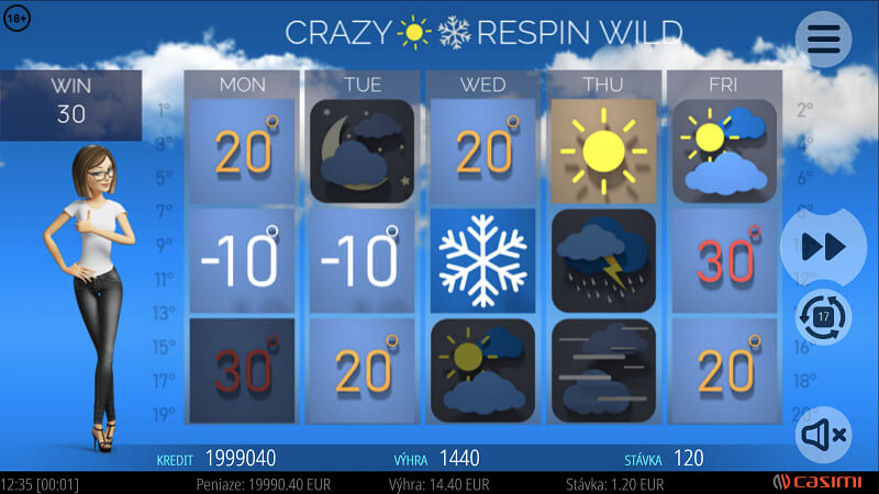 Roztočte valce na Crazy Weather v Synottip casino