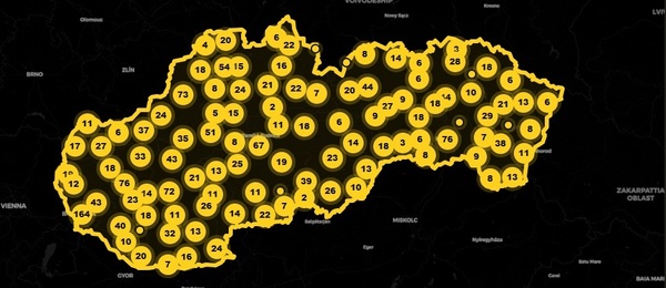 Mapa Fortuna pobočiek