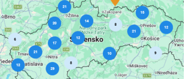 Tipsport pobočky – mapa