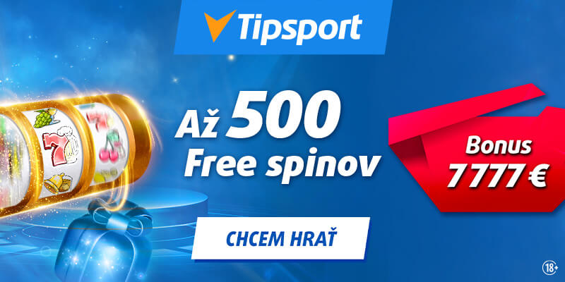 Tipsport vstupný bonus 500 free spinov