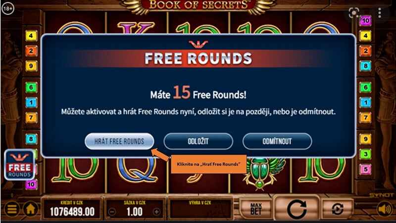Free spins na Synot automate